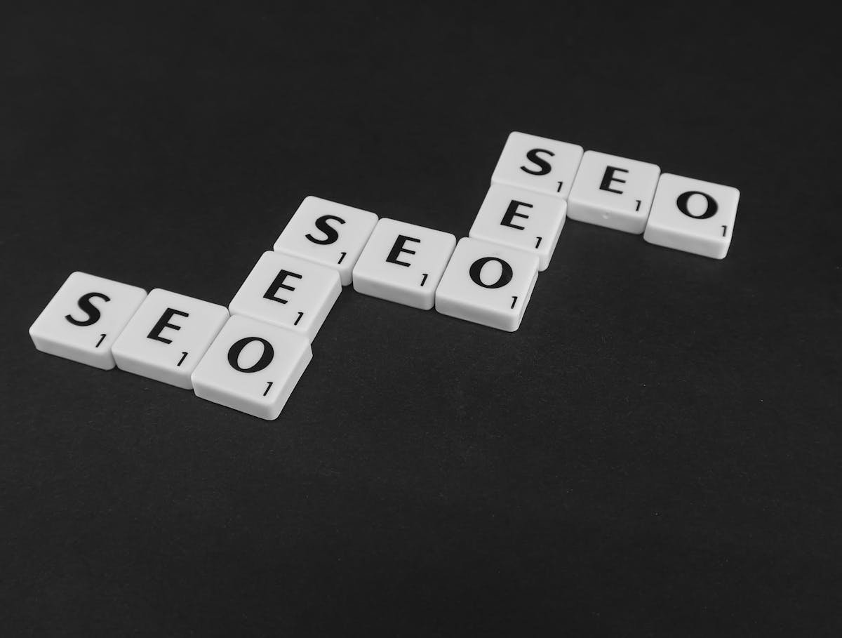 SEO strategy spelled with tiles